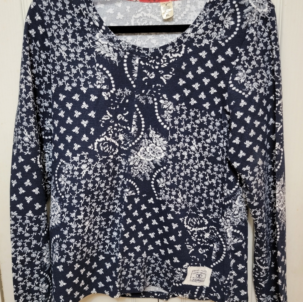 Lucky Brand Jeans thermal women's top XL NWT - Picture 3 of 6